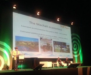 Julian Matthews on the stage at the ATTA World Adventure Summit. October 2014 (c) Juno Kim Small_atta_lecture_photo